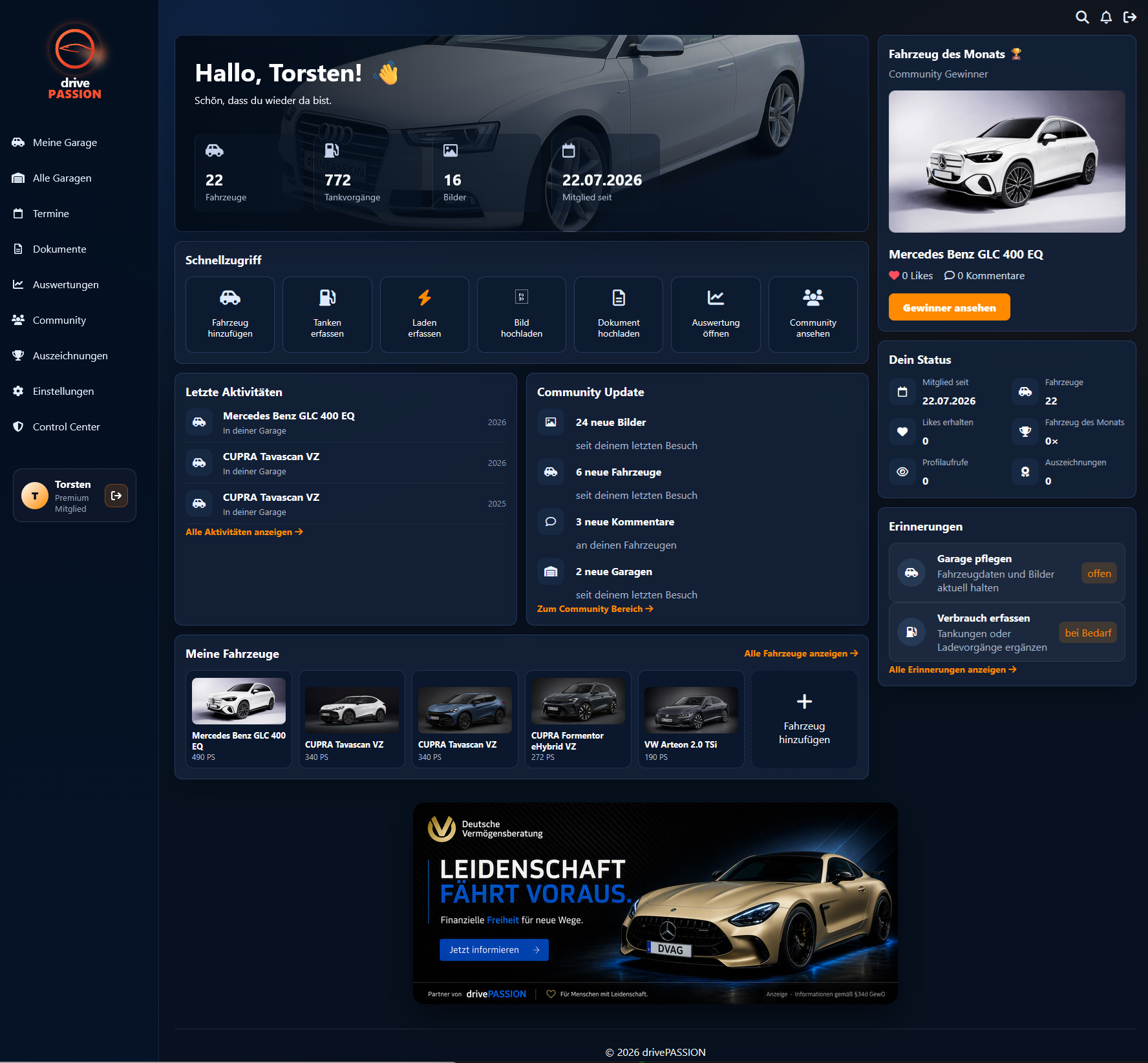 drivePASSION Fahrzeugansicht